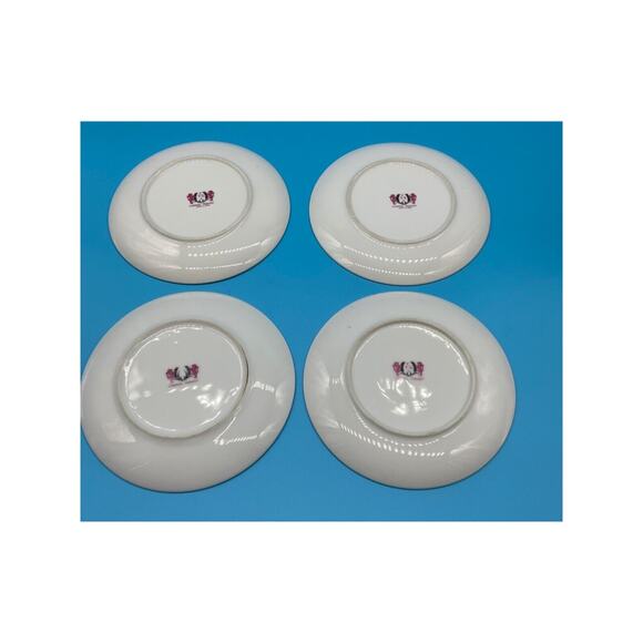 Vintage 1960s Eternal Harvest Floral Plates 6" Gold Rim Set of 4 Made in Japan - Picture 4 of 5